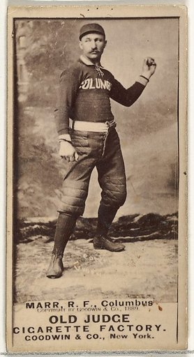 Charles W. "Lefty" Marr, Right Field, Cleveland, from the Old Judge series (N172) for Old Judge Cigarettes