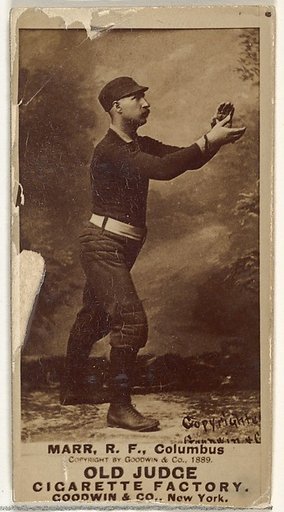 Charles W. "Lefty" Marr, Right Field, Cleveland, from the Old Judge series (N172) for Old Judge Cigarettes