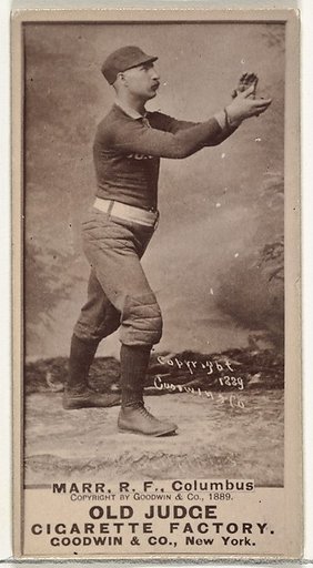 Charles W. "Lefty" Marr, Right Field, Cleveland, from the Old Judge series (N172) for Old Judge Cigarettes