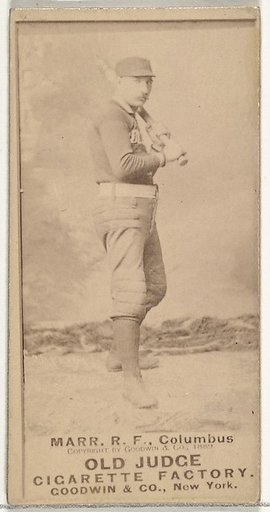Charles W. "Lefty" Marr, Right Field, Cleveland, from the Old Judge series (N172) for Old Judge Cigarettes