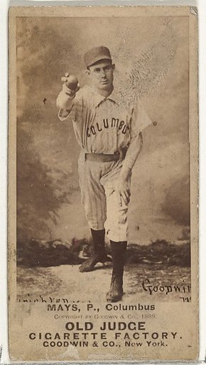 Albert C. "Al" Mays, Pitcher, Cleveland, from the Old Judge series (N172) for Old Judge Cigarettes