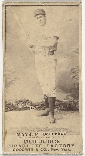 Albert C. "Al" Mays, Pitcher, Cleveland, from the Old Judge series (N172) for Old Judge Cigarettes