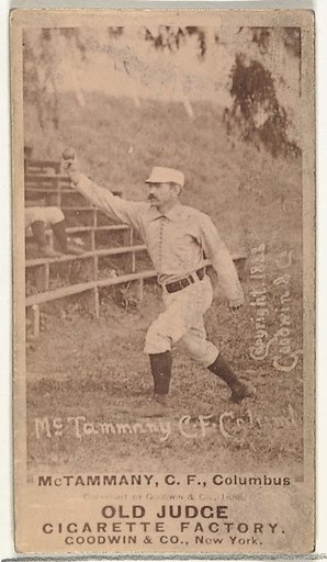 James Edward "Jim" McTamany, Center Field, Cleveland, from the Old Judge series (N172) for Old Judge Cigarettes