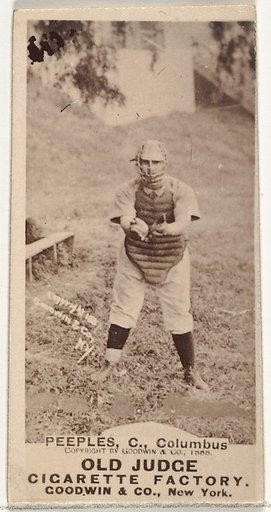 James Elsworth "Jimmy" Peoples, Catcher, Cleveland, from the Old Judge series (N172) for Old Judge Cigarettes