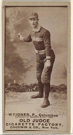 William Waterfield "Wild Bill" Widner, Pitcher, Cleveland, from the Old Judge series (N172) for Old Judge Cigarettes