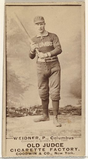 William Waterfield "Wild Bill" Widner, Pitcher, Cleveland, from the Old Judge series (N172) for Old Judge Cigarettes