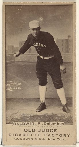 Marcus Elmore "Fido" Baldwin, Pitcher, Cleveland, from the Old Judge series (N172) for Old Judge Cigarettes
