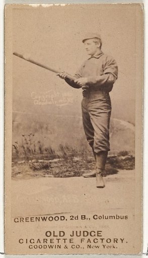 William F. "Bill" Greenwood, 2nd Base, Cleveland, from the Old Judge series (N172) for Old Judge Cigarettes
