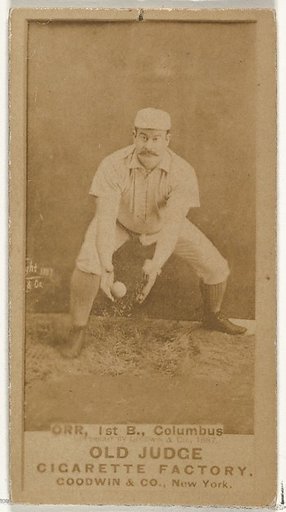 David L. "Dave" Orr, 1st Base, Cleveland, from the Old Judge series (N172) for Old Judge Cigarettes