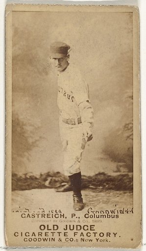 Henry Carl "Hank" Gastright, Pitcher, Cleveland, from the Old Judge series (N172) for Old Judge Cigarettes