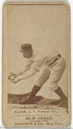 Myron Smith Allen, Left Field, Kansas City Cowboys, from the Old Judge series (N172) for Old Judge Cigarettes