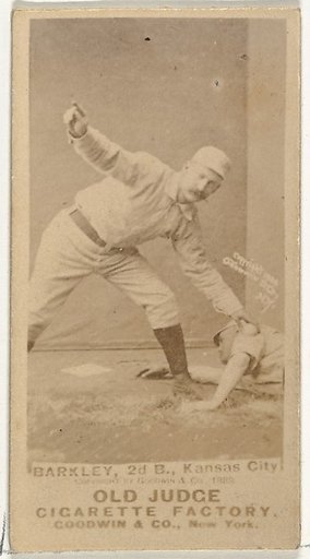Samuel E. "Sam" Barkley, 2nd Base, Kansas City Cowboys, from the Old Judge series (N172) for Old Judge Cigarettes