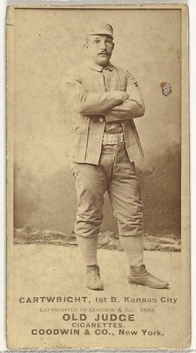 Cartwright, 1st Base, Kansas City Cowboys, from the Old Judge series (N172) for Old Judge Cigarettes