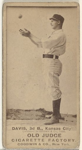 James J. "Jumbo" Davis, 3rd Base, Kansas City Cowboys, from the Old Judge series (N172) for Old Judge Cigarettes