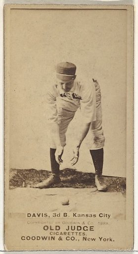 James J. "Jumbo" Davis, 3rd Base, Kansas City Cowboys, from the Old Judge series (N172) for Old Judge Cigarettes