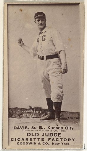 James J. "Jumbo" Davis, 3rd Base, Kansas City Cowboys, from the Old Judge series (N172) for Old Judge Cigarettes