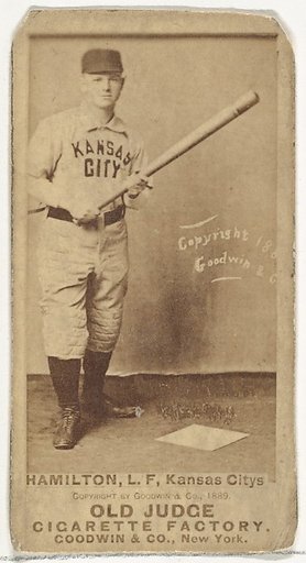 William Robert "Sliding Billy" Hamilton, Left Field, Kansas City Cowboys, from the Old Judge series (N172) for Old Judge Cigarettes