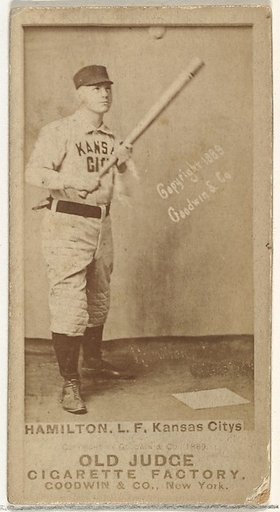 William Robert "Sliding Billy" Hamilton, Left Field, Kansas City Cowboys, from the Old Judge series (N172) for Old Judge Cigarettes