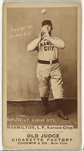 William Robert "Sliding Billy" Hamilton, Left Field, Kansas City Cowboys, from the Old Judge series (N172) for Old Judge Cigarettes
