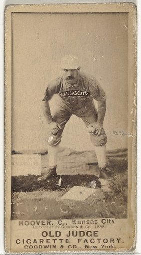 Charles E. "Charlie" Hoover, Catcher, Kansas City Cowboys, from the Old Judge series (N172) for Old Judge Cigarettes