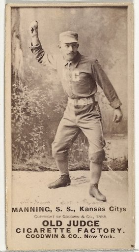 James H. "Jim" Manning, Shortstop, Kansas City Cowboys, from the Old Judge series (N172) for Old Judge Cigarettes