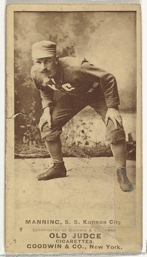 James H. "Jim" Manning, Shortstop, Kansas City Cowboys, from the Old Judge series (N172) for Old Judge Cigarettes