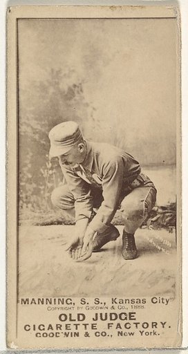 James H. "Jim" Manning, Shortstop, Kansas City Cowboys, from the Old Judge series (N172) for Old Judge Cigarettes
