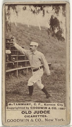 James Edward "Jim" McTamany, Center Field, Kansas City Cowboys, from the Old Judge series (N172) for Old Judge Cigarettes