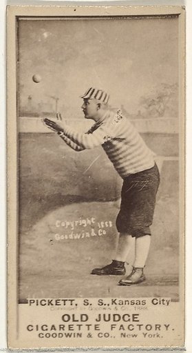 John Thomas Pickett, Shortstop, Kansas City Cowboys, from the Old Judge series (N172) for Old Judge Cigarettes