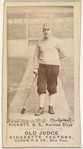John Thomas Pickett, Shortstop, Kansas City Cowboys, from the Old Judge series (N172) for Old Judge Cigarettes