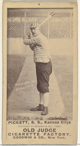 John Thomas Pickett, Shortstop, Kansas City Cowboys, from the Old Judge series (N172) for Old Judge Cigarettes