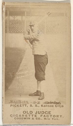 John Thomas Pickett, Shortstop, Kansas City Cowboys, from the Old Judge series (N172) for Old Judge Cigarettes