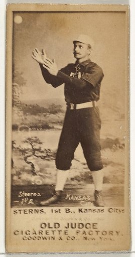 Daniel Eckford "Ecky" Stearns, 1st Base, Kansas City Cowboys, from the Old Judge series (N172) for Old Judge Cigarettes