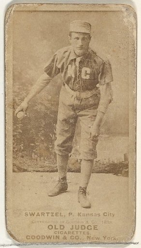 Parke B. Swartzel, Pitcher, Kansas City Cowboys, from the Old Judge series (N172) for Old Judge Cigarettes