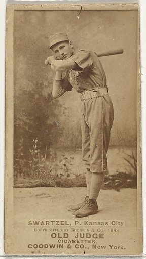 Parke B. Swartzel, Pitcher, Kansas City Cowboys, from the Old Judge series (N172) for Old Judge Cigarettes