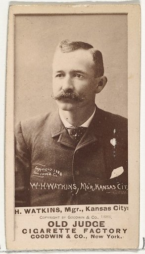 William Henry "Wattie" Watkins, Manager, Kansas City Cowboys, from the Old Judge series (N172) for Old Judge Cigarettes