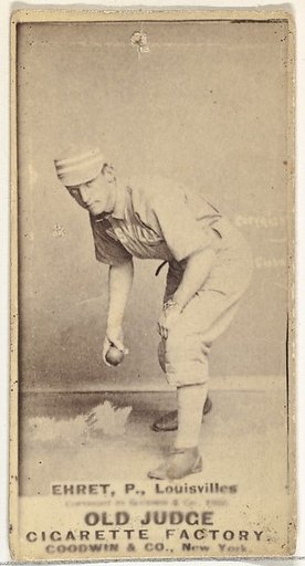 Philip Sydney "Red" Ehret, Pitcher, Louisville Colonels, from the Old Judge series (N172) for Old Judge Cigarettes
