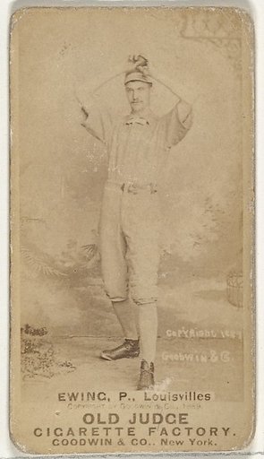 John Ewing, Pitcher, Louisville Colonels, from the Old Judge series (N172) for Old Judge Cigarettes
