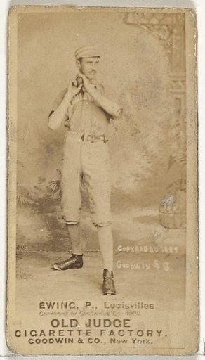 John Ewing, Pitcher, Louisville Colonels, from the Old Judge series (N172) for Old Judge Cigarettes
