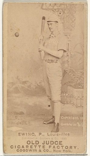 John Ewing, Pitcher, Louisville Colonels, from the Old Judge series (N172) for Old Judge Cigarettes