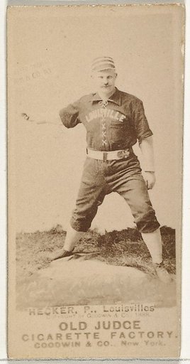 Guy Jackson Hecker, Pitcher, Louisville Colonels, from the Old Judge series (N172) for Old Judge Cigarettes