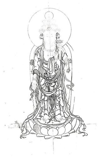 Drawing of Eleven-headed Kannon