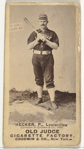 Guy Jackson Hecker, Pitcher, Louisville Colonels, from the Old Judge series (N172) for Old Judge Cigarettes