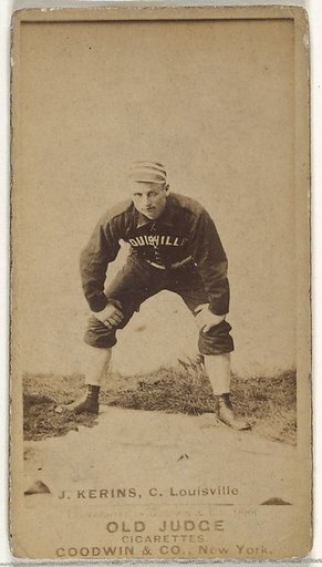John Nelson Kerins, Catcher, Louisville Colonels, from the Old Judge series (N172) for Old Judge Cigarettes