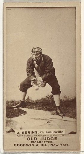 John Nelson Kerins, Catcher, Louisville Colonels, from the Old Judge series (N172) for Old Judge Cigarettes