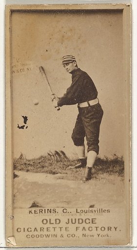 John Nelson Kerins, Catcher, Louisville Colonels, from the Old Judge series (N172) for Old Judge Cigarettes