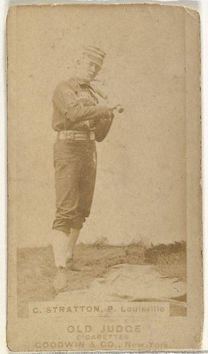Chilton Scott Stratton, Pitcher, Louisville Colonels, from the Old Judge series (N172) for Old Judge Cigarettes