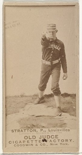 Chilton Scott Stratton, Pitcher, Louisville Colonels, from the Old Judge series (N172) for Old Judge Cigarettes