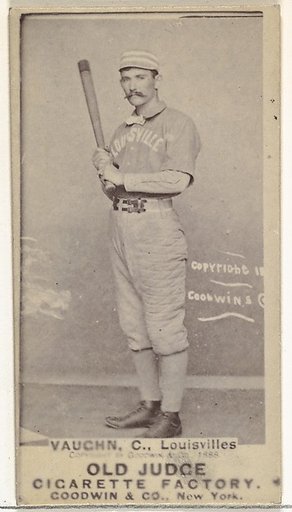 Harry Francis "Farmer" Vaughn, Catcher, Louisville Colonels, from the Old Judge series (N172) for Old Judge Cigarettes