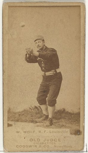 William Van Winkle "Jimmy" Wolf, Right Field, Louisville Colonels, from the Old Judge series (N172) for Old Judge Cigarettes